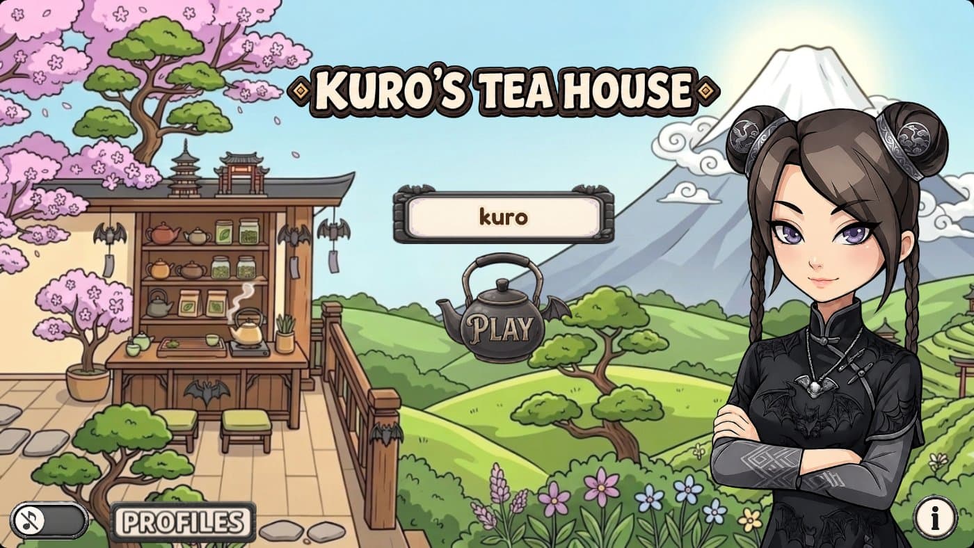 Kuro's Tea House title screen